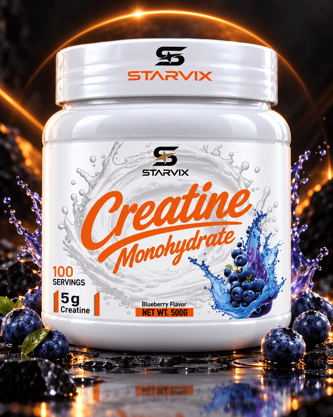 Starvix Creatine Monohydrate, 500 g, Blueberry